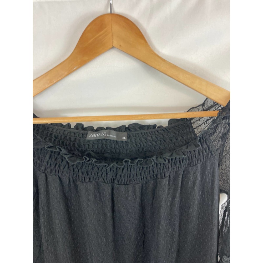 zanzea flare sleeve patchwork boho off shoulder dress XL - Picture 6 of 7